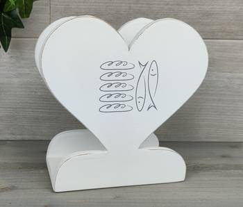 Servettställ - Hjärta - Fem bröd och två fiskar, en produkt från Nya Musik som utvecklar och engagerar människor i alla åldrar.