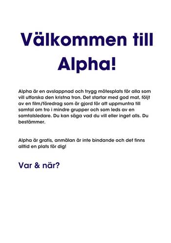Alpha - Inbjudan - Var nyfiken - Testa Alpha (film) - 50-pack, en produkt från Nya Musik som utvecklar och engagerar människor i alla åldrar.
