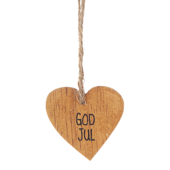 Presentlapp i trä - Hjärta - God jul, en produkt från Nya Musik som utvecklar och engagerar människor i alla åldrar.