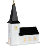 Kyrka med belysning och speldosa, en produkt från Nya Musik som utvecklar och engagerar människor i alla åldrar.