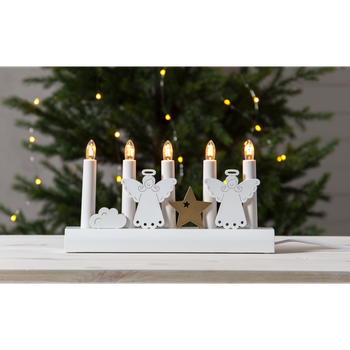 Adventsljusstake - Stjärna och änglar, en produkt från Nya Musik som utvecklar och engagerar människor i alla åldrar.