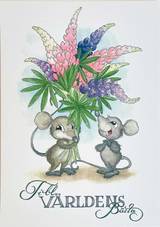 Vykort - Till världens bästa - Möss och lupiner, en produkt från Nya Musik som utvecklar och engagerar människor i alla åldrar.