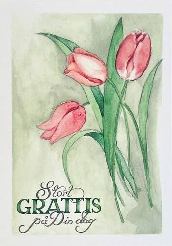 Vykort - Stort grattis på din dag - Tulpaner, en produkt från Nya Musik som utvecklar och engagerar människor i alla åldrar.