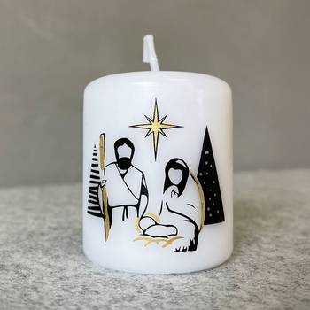 Blockljus – Julkrubba - träd, en produkt från Nya Musik som utvecklar och engagerar människor i alla åldrar.