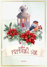 Julkort - Önskar en fridfull jul - Luk 2:11, en produkt från Nya Musik som utvecklar och engagerar människor i alla åldrar.