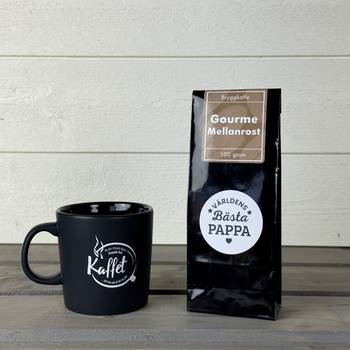Paket - Kaffemugg+Kaffe - Världens bästa pappa, en produkt från Nya Musik som utvecklar och engagerar människor i alla åldrar.
