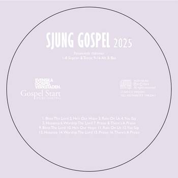 Sjung Gospel 2025 - Stäm-CD, en produkt från Nya Musik som utvecklar och engagerar människor i alla åldrar.