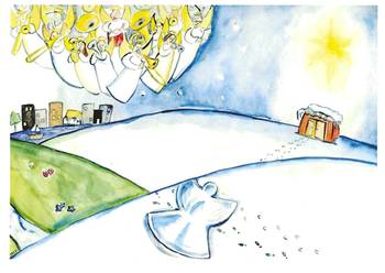 Julkort - Snöängel, en produkt från Nya Musik som utvecklar och engagerar människor i alla åldrar.