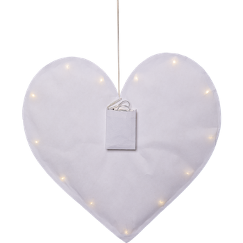 Hängande dekoration - Vitt hjärta i papper, en produkt från Nya Musik som utvecklar och engagerar människor i alla åldrar.