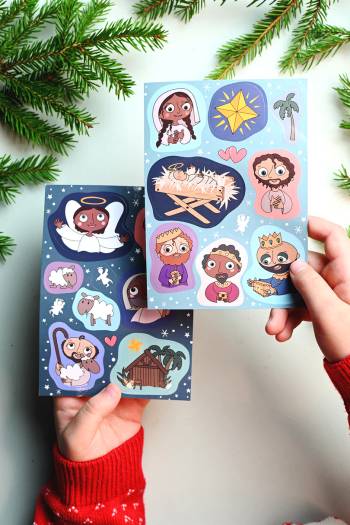 Klistermärkesark - Jesu födelse, en produkt från Nya Musik som utvecklar och engagerar människor i alla åldrar.