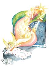 Julkort - Dubbelt med kuvert - Ett glädjebud, en produkt från Nya Musik som utvecklar och engagerar människor i alla åldrar.