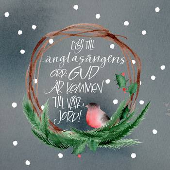 Julkort - Lyss till änglasångens ord - Dubbelt, en produkt från Nya Musik som utvecklar och engagerar människor i alla åldrar.