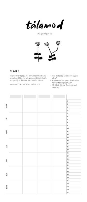 Familjekalender: Låt vårt hem vara fyllt av ..., en produkt från Nya Musik som utvecklar och engagerar människor i alla åldrar.