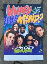 Alpha Youth - Affisch - A3 - What's On Your Mind? - Blå/lila, en produkt från Nya Musik som utvecklar och engagerar människor i alla åldrar.