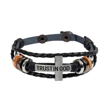 Armband - Läder - Trust in God, en produkt från Nya Musik som utvecklar och engagerar människor i alla åldrar.
