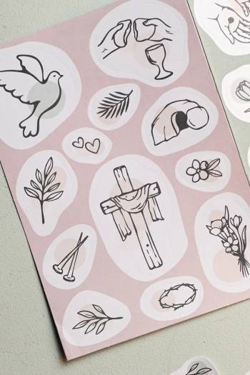 Klistermärkesark: Påsken, en produkt från Nya Musik som utvecklar och engagerar människor i alla åldrar.