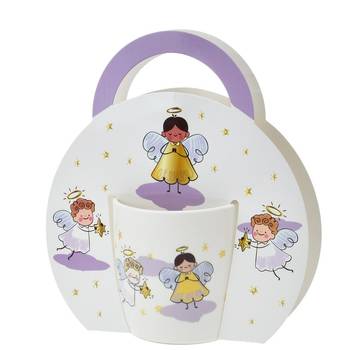 Mugg med änglar, en produkt från Nya Musik som utvecklar och engagerar människor i alla åldrar.