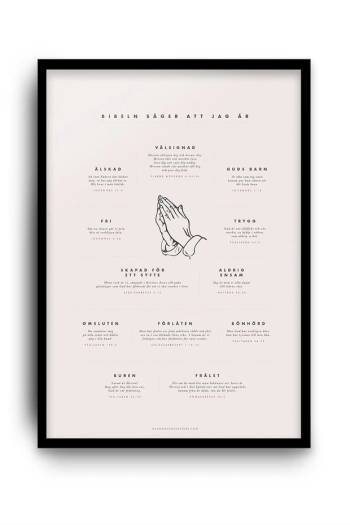 Poster: Bibeln säger att jag är, en produkt från Nya Musik som utvecklar och engagerar människor i alla åldrar.