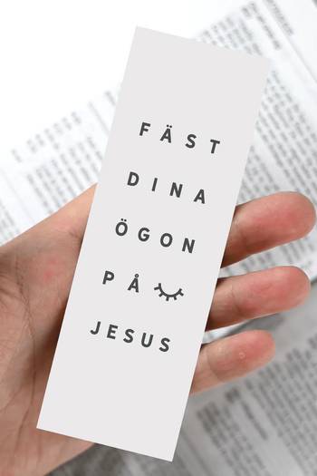 Kort/bokmärke - Fäst dina ögon på Jesus, en produkt från Nya Musik som utvecklar och engagerar människor i alla åldrar.