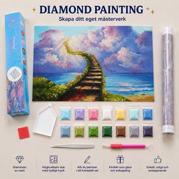 Diamantmålning - En trappa till himlen - 40x50 cm, en produkt från Nya Musik som utvecklar och engagerar människor i alla åldrar.