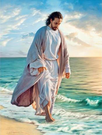Diamantmålning - Jesus går på en strand - 40x50 cm, en produkt från Nya Musik som utvecklar och engagerar människor i alla åldrar.
