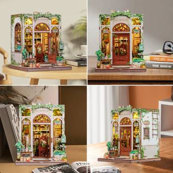 Miniatyrhus - Green Life Bookshop, en produkt från Nya Musik som utvecklar och engagerar människor i alla åldrar.