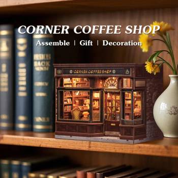 Miniatyrhus - Corner Coffee Shop, en produkt från Nya Musik som utvecklar och engagerar människor i alla åldrar.