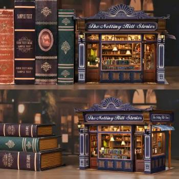 Miniatyrhus - Notting Hill Bookshop, en produkt från Nya Musik som utvecklar och engagerar människor i alla åldrar.