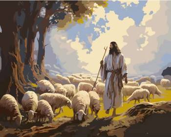 Måla efter nummer - Jesus den gode herden, en produkt från Nya Musik som utvecklar och engagerar människor i alla åldrar.