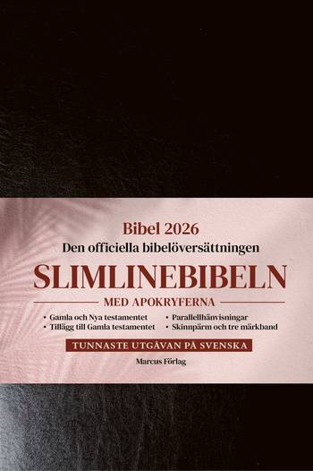 Slimlinebibeln: Bibel 2026 svart – med apokryferna och parallellhänvisningar, en produkt från Nya Musik som utvecklar och engagerar människor i alla åldrar.