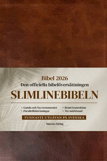 Slimlinebibeln: Bibel 2026 brun – med parallellhänvisningar, en produkt från Nya Musik som utvecklar och engagerar människor i alla åldrar.
