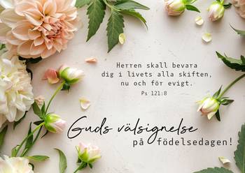 Vykort - Guds välsignelse på födelsedagen!, en produkt från Nya Musik som utvecklar och engagerar människor i alla åldrar.
