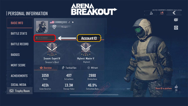 Cara mencari ID Pemain Arena Breakout