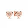 Pandora Logo Heart Stud Earrings 287382CZ