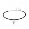 Pandora Black Leather Choker And Feather Necklace 397197CBK