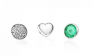 PANDORA Petite Memories May Green Crystal Birthstone Locket Charm Set JSP0634 In Silver