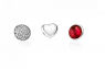 PANDORA Petite Memories July Synthetic Ruby Birthstone Locket Charm Set JSP0630 In Silver