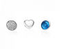 PANDORA Petite Memories December Blue Crystal Birthstone Locket Charm Set JSP0636 In Silver