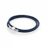 Pandora Moments Double Woven Leather Bracelet, Dark Blue 590745CDB-D