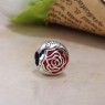 Disney Belle Enchanted rose silver charm with red enamel 791575EN09