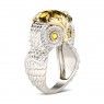 Feather Round Cut Sterling Silver Owl Ring JFLR0184S |Joanfeel Australia