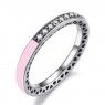 PANDORA Pink Hearts Love Ring JSP1382 With Pave CZ 