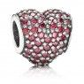 PANDORA Silver Red Heart Love Charm JSP1058 With CZ 