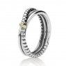 PANDORA Diamond Plain And Beaded Ring JSP1445 In Gold