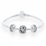 PANDORA Vintage M Alphabet Complete Bracelet JSP0264 In Sterling Silver