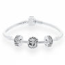 PANDORA Vintage D Alphabet Complete Bracelet JSP0273 In Sterling Silver