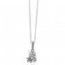 PANDORA Poetic Blooms Floral Necklace JSP0222 With Clear CZ In Silver