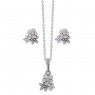 PANDORA Poetic Blooms Floral Jewellery Set JSP0181 With CZ In Silver