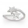 Bypass Star Design Round Cut Sterling Silver Promise Ring - Joanfeel Jewelry