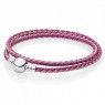 PANDORA Pink Mix Double Woven Bracelet JSP1126 In Leather